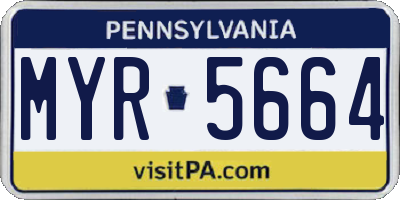 PA license plate MYR5664
