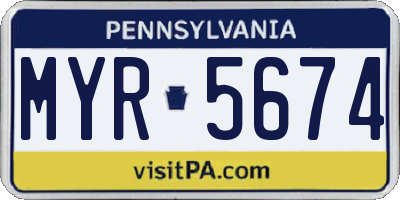 PA license plate MYR5674