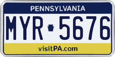 PA license plate MYR5676