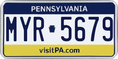 PA license plate MYR5679