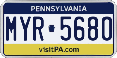 PA license plate MYR5680