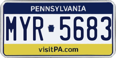 PA license plate MYR5683