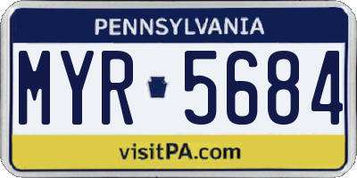 PA license plate MYR5684