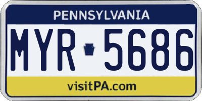 PA license plate MYR5686