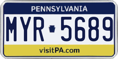PA license plate MYR5689