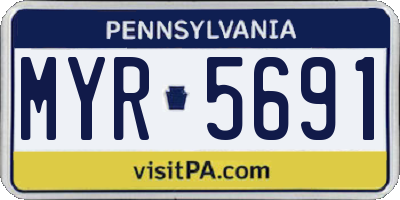 PA license plate MYR5691