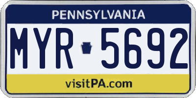 PA license plate MYR5692