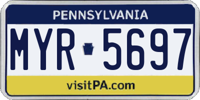 PA license plate MYR5697