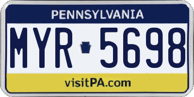 PA license plate MYR5698