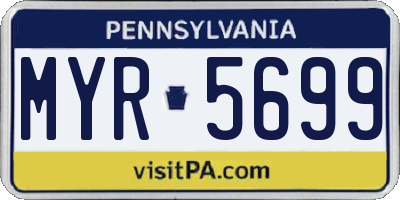 PA license plate MYR5699