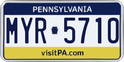 PA license plate MYR5710