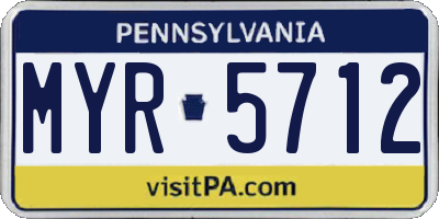 PA license plate MYR5712