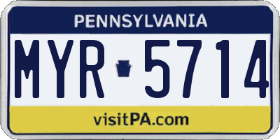 PA license plate MYR5714