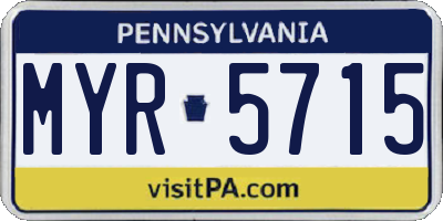 PA license plate MYR5715