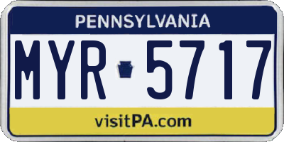 PA license plate MYR5717