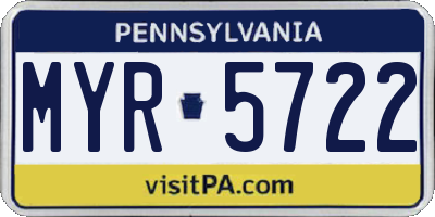 PA license plate MYR5722