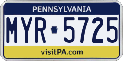PA license plate MYR5725