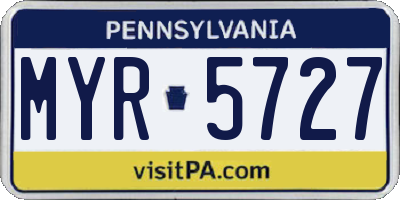 PA license plate MYR5727