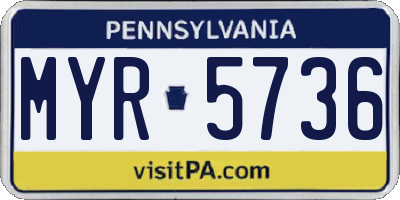 PA license plate MYR5736