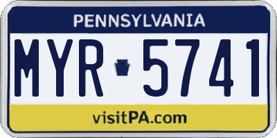 PA license plate MYR5741