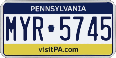 PA license plate MYR5745