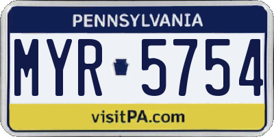 PA license plate MYR5754
