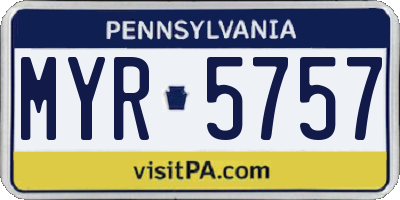 PA license plate MYR5757