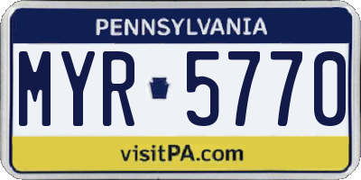 PA license plate MYR5770