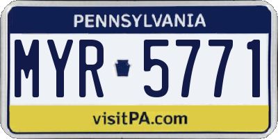 PA license plate MYR5771