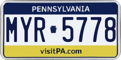 PA license plate MYR5778