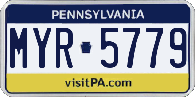 PA license plate MYR5779