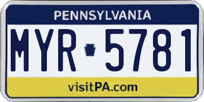 PA license plate MYR5781