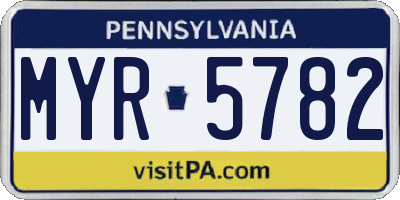 PA license plate MYR5782