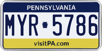 PA license plate MYR5786