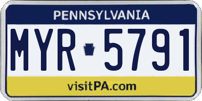 PA license plate MYR5791