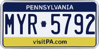 PA license plate MYR5792