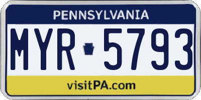 PA license plate MYR5793