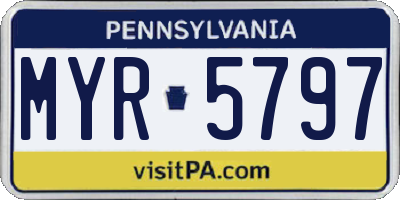 PA license plate MYR5797
