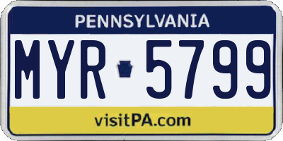 PA license plate MYR5799