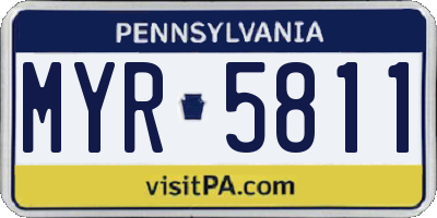 PA license plate MYR5811