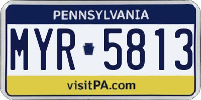 PA license plate MYR5813