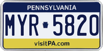 PA license plate MYR5820