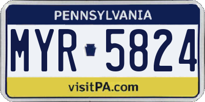 PA license plate MYR5824