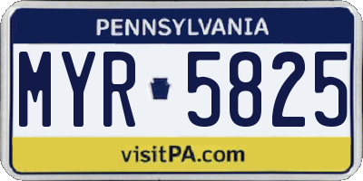 PA license plate MYR5825