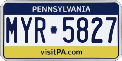PA license plate MYR5827