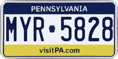 PA license plate MYR5828
