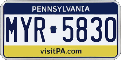 PA license plate MYR5830