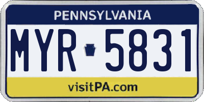PA license plate MYR5831
