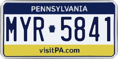 PA license plate MYR5841