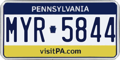 PA license plate MYR5844